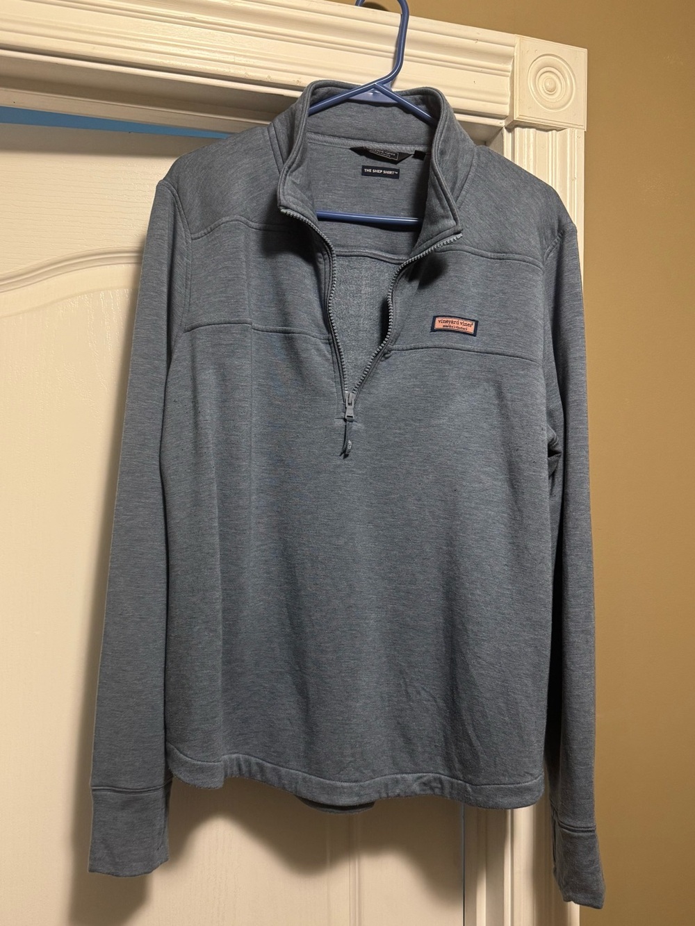Vineyard Vines Women's Heather Slate Blue 1/4 Zip Pullover